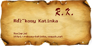 Rákosy Katinka névjegykártya